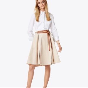 New! Tory Burch $428 Flattering A-line skirt khaki sz 10